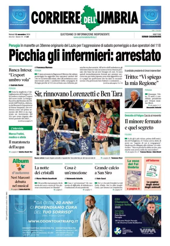 Prima-pagina-corriere umbria-del-2024-11-12